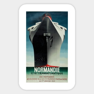 Normandie - French Ocean Liner - Iconic Art Deco Travel Poster Design by A M Cassandre Sticker